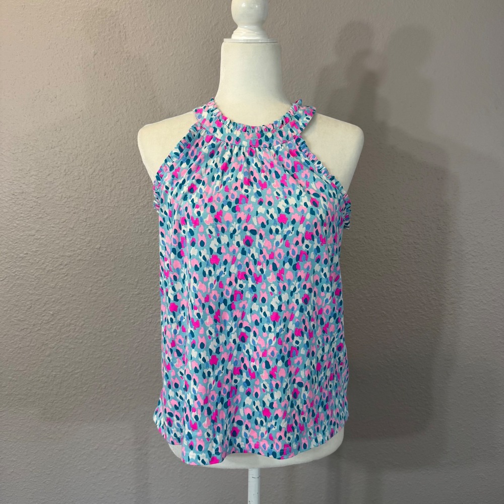 Lilly Pulitzer Size XS Hottie Dottie Jerrica Ruffle Halter Top 008633